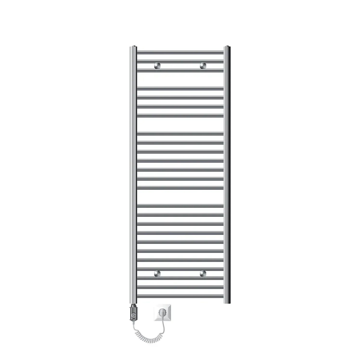 LuxeBath Elektrischer Badheizkörper Sahara 60x150 cm Chrom Gerade Heizstab 1200W