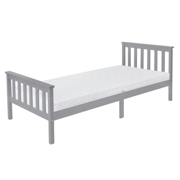ML-Design Holzbett mit Lattenrost 90x200cm Hellgrau mit Matratze H16cm ML-Design Holzbett mit Lattenrost 90x200cm Hellgrau mit Matratze H16cm