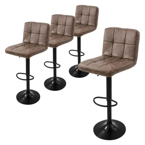 ML-Design Barhocker 4Er Set Bezug aus Kunstleder Braun Gepolsterter Barstuhl ML-Design Barhocker 4Er Set Bezug aus Kunstleder Braun Gepolsterter Barstuhl