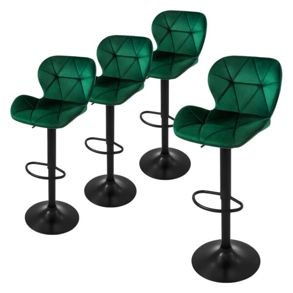 ML-Design Barhocker 4Er Set aus Samt Grün Gepolsterter Stuhl Drehbar ML-Design Barhocker 4Er Set aus Samt Grün Gepolsterter Stuhl Drehbar