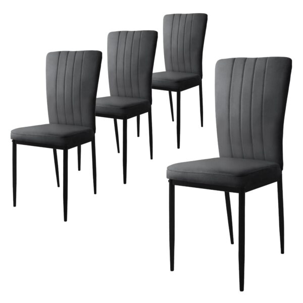 ML-Design Esszimmerstühle 4Er Set Küchenstühle mit Samt-Bezug Grau ML-Design Esszimmerstühle 4Er Set Küchenstühle mit Samt-Bezug Grau