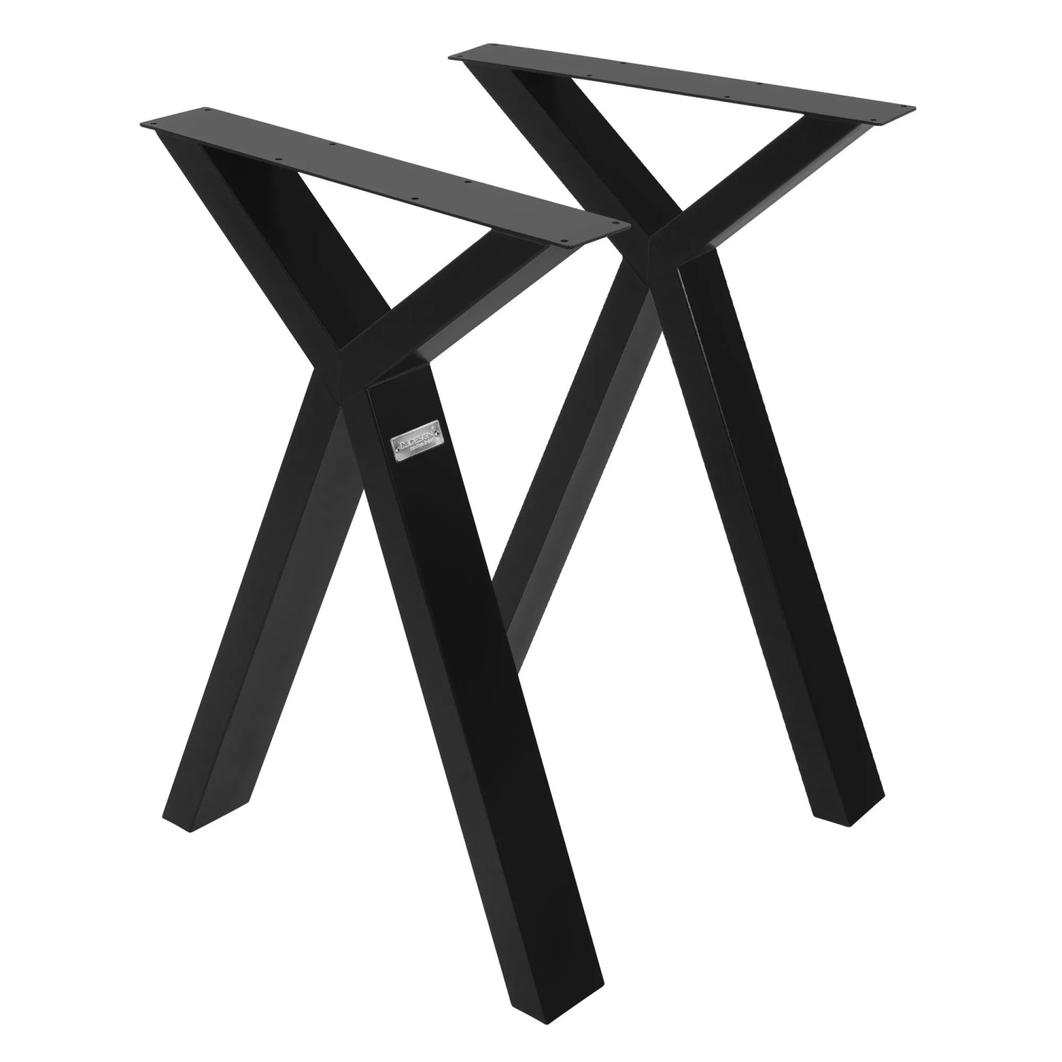 ML-Design 2 Stück Tischbeine 50 x H72 cm Tischkufen X-Form aus Stahl Schwarz