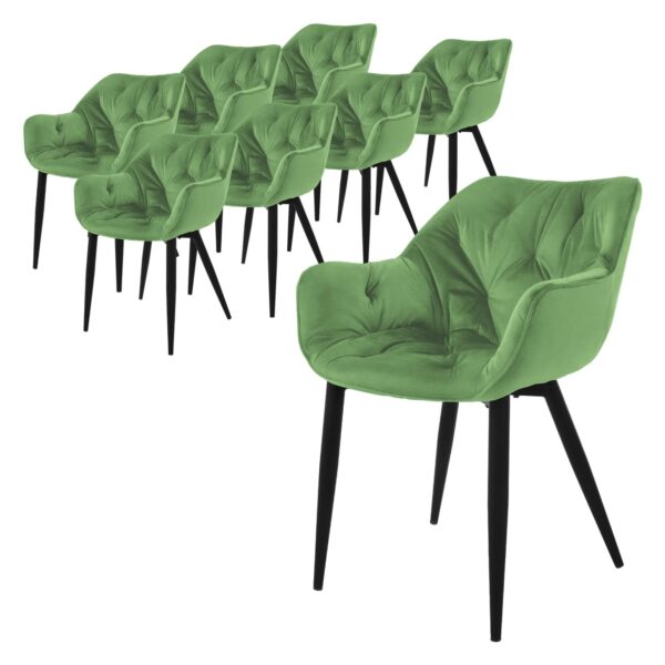ML-Design Esszimmerstühle 8Er Set Salbei Gepolstert Küchenstuhl mit Dickem Samt ML-Design Esszimmerstühle 8Er Set Salbei Gepolstert Küchenstuhl mit Dickem Samt