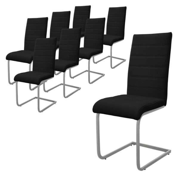 ML-Design Esszimmerstühle 8Er Set Schwarz Schwingstuhl Freischwinger Stuhl