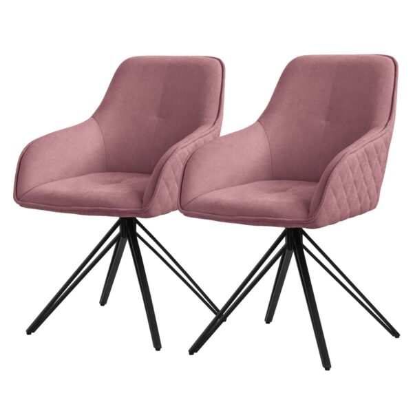 ML-Design Esszimmerstühle Drehbar 2Er Set Textil Webstoff Altrosa Polsterstuhl