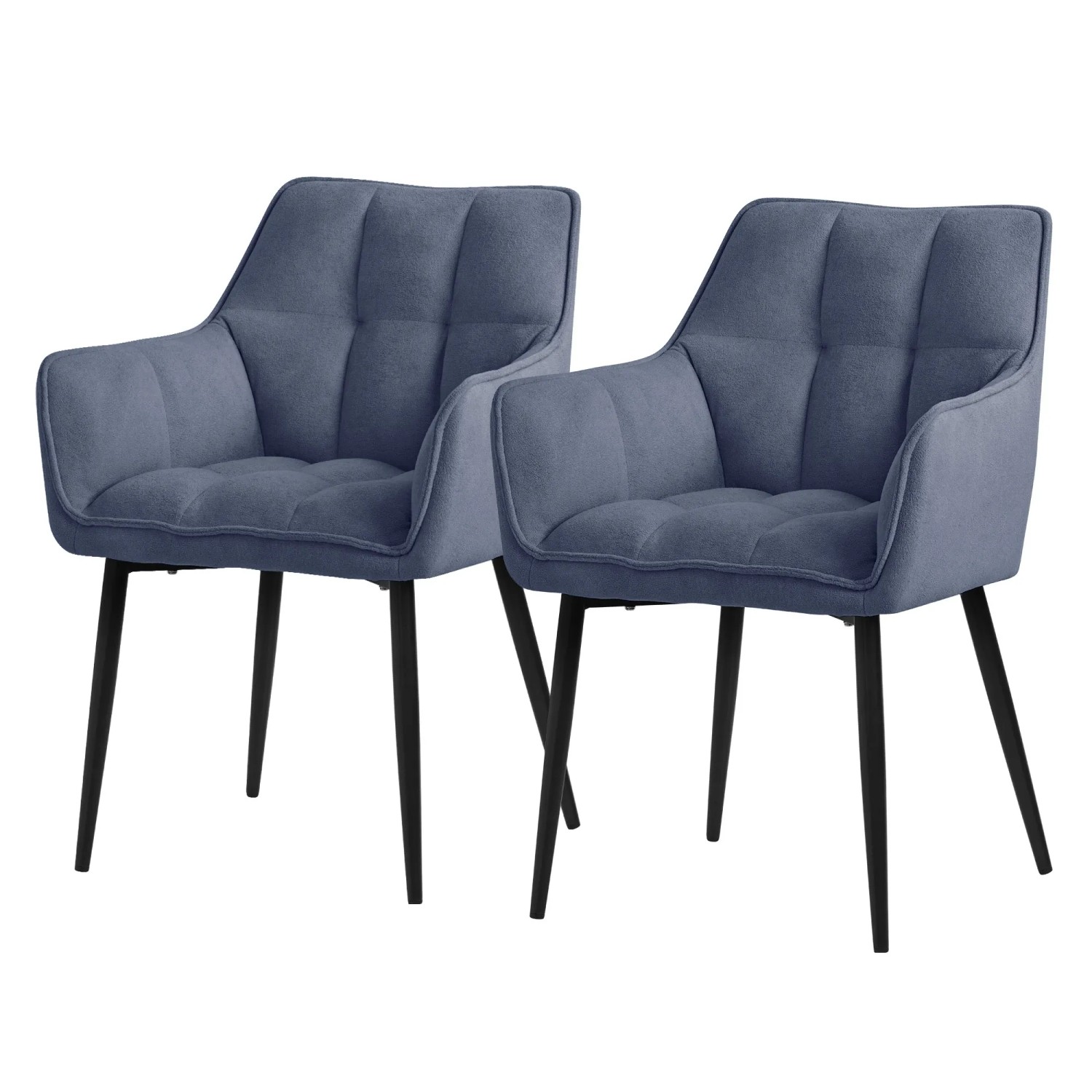 ML-Design Esszimmerstühle 2Er Set Frotteestoff Blau mit Dickem Gepolsterter Sitz