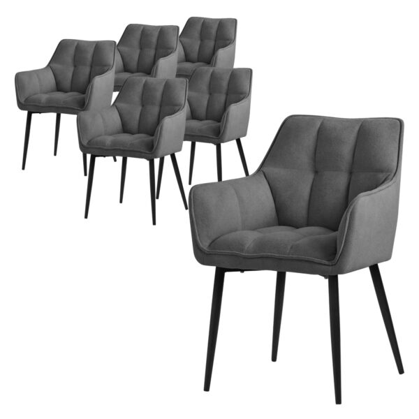 ML-Design Esszimmerstühle 6Er Set aus Frotteestoff Dunkelgrau Stuhl ML-Design Esszimmerstühle 6Er Set aus Frotteestoff Dunkelgrau Stuhl