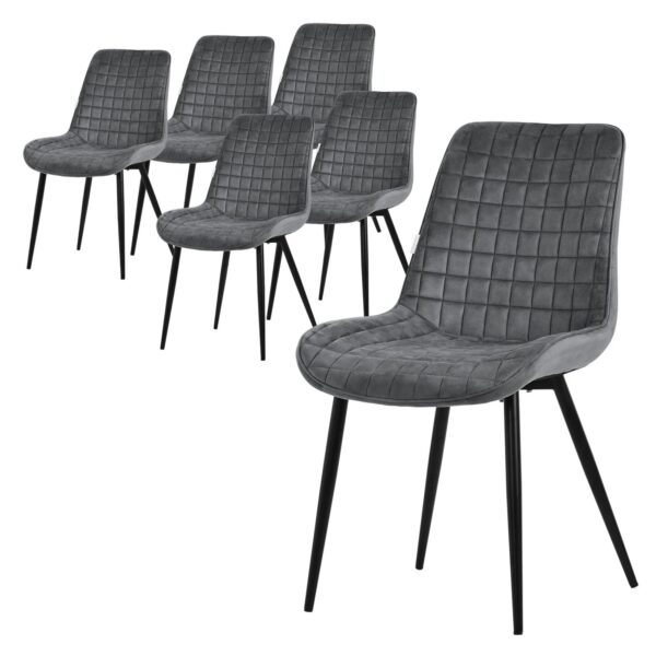 ML-Design Esszimmerstühle 6er Set Anthrazit Samtbezug Metallbeinen ML-Design Esszimmerstühle 6er Set Anthrazit Samtbezug Metallbeinen