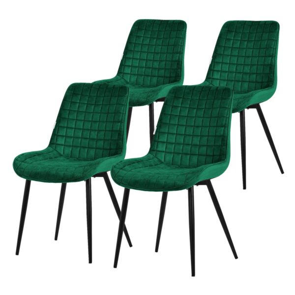 ML-Design Esszimmerstühle 4er Set Dunkelgrün Samtbezug Metallbeinen ML-Design Esszimmerstühle 4er Set Dunkelgrün Samtbezug Metallbeinen