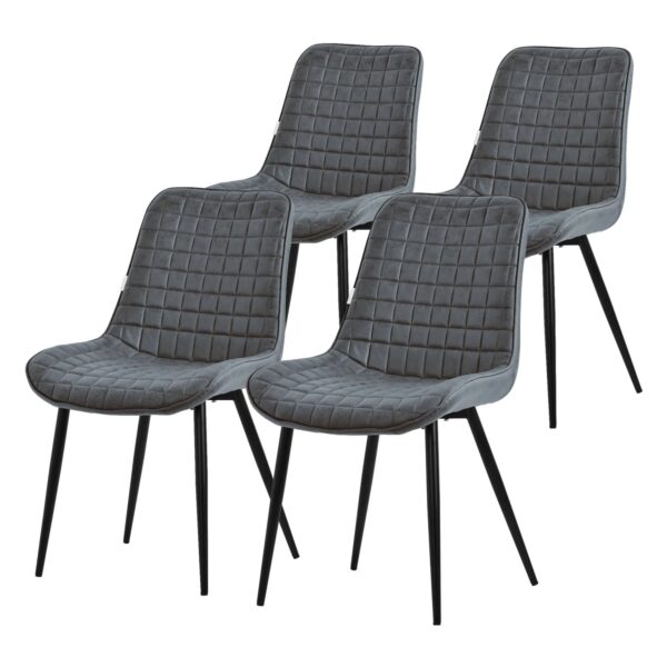 ML-Design Esszimmerstühle 4Er Set Anthrazit aus Kunstleder mit Rückenlehne
