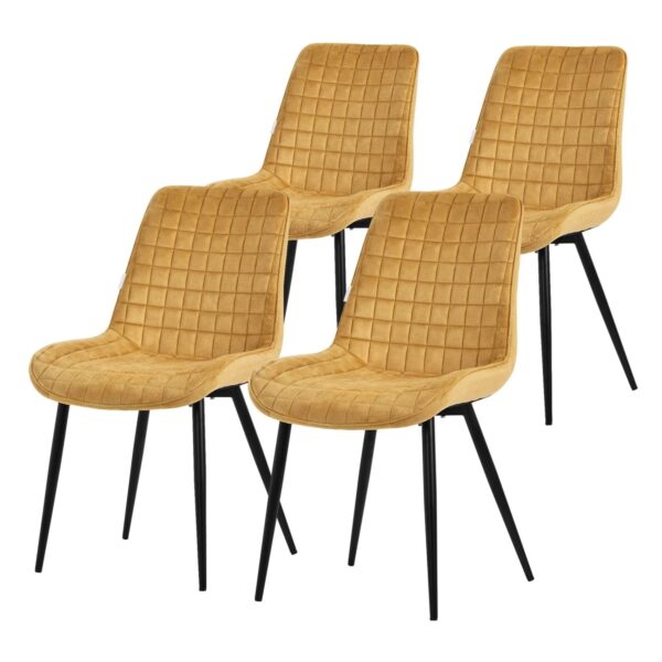 ML-Design Esszimmerstühle 4er Set Senfgelb Samtbezug Metallbeinen ML-Design Esszimmerstühle 4er Set Senfgelb Samtbezug Metallbeinen