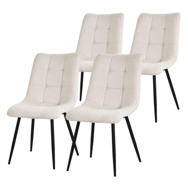 ML-Design Esszimmerstühle 4er Set Beige Stoffbezug Metallbeinen ML-Design Esszimmerstühle 4er Set Beige Stoffbezug Metallbeinen