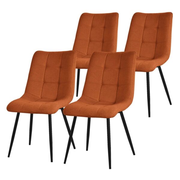 ML-Design Esszimmerstühle 4er Set Orange Stoffbezug Metallbeinen ML-Design Esszimmerstühle 4er Set Orange Stoffbezug Metallbeinen
