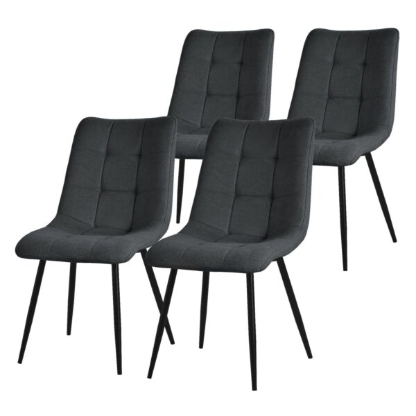 ML-Design Esszimmerstühle 4Ee Set Anthrazit Stoffbezug Metallbeinen