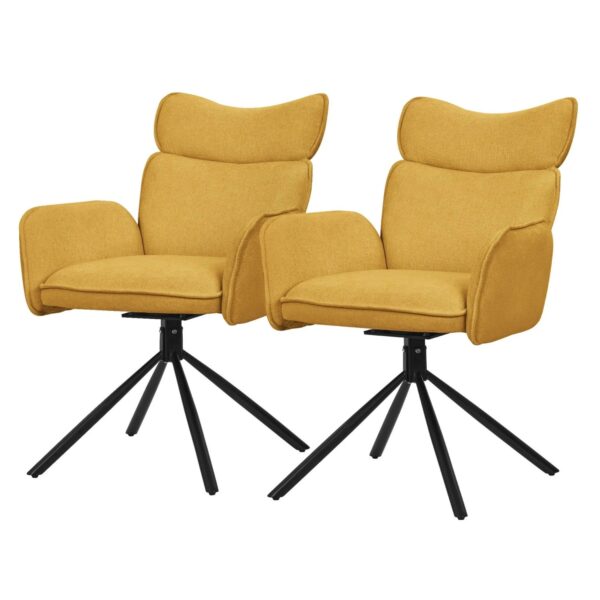 ML-Design Esszimmerstühle Drehbar 2er Set Senf mit Stoffbezug ML-Design Esszimmerstühle Drehbar 2er Set Senf mit Stoffbezug