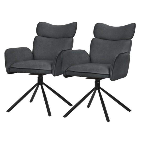 ML-Design Esszimmerstühle Drehbar 2er Set Anthrazit mit Stoffbezug