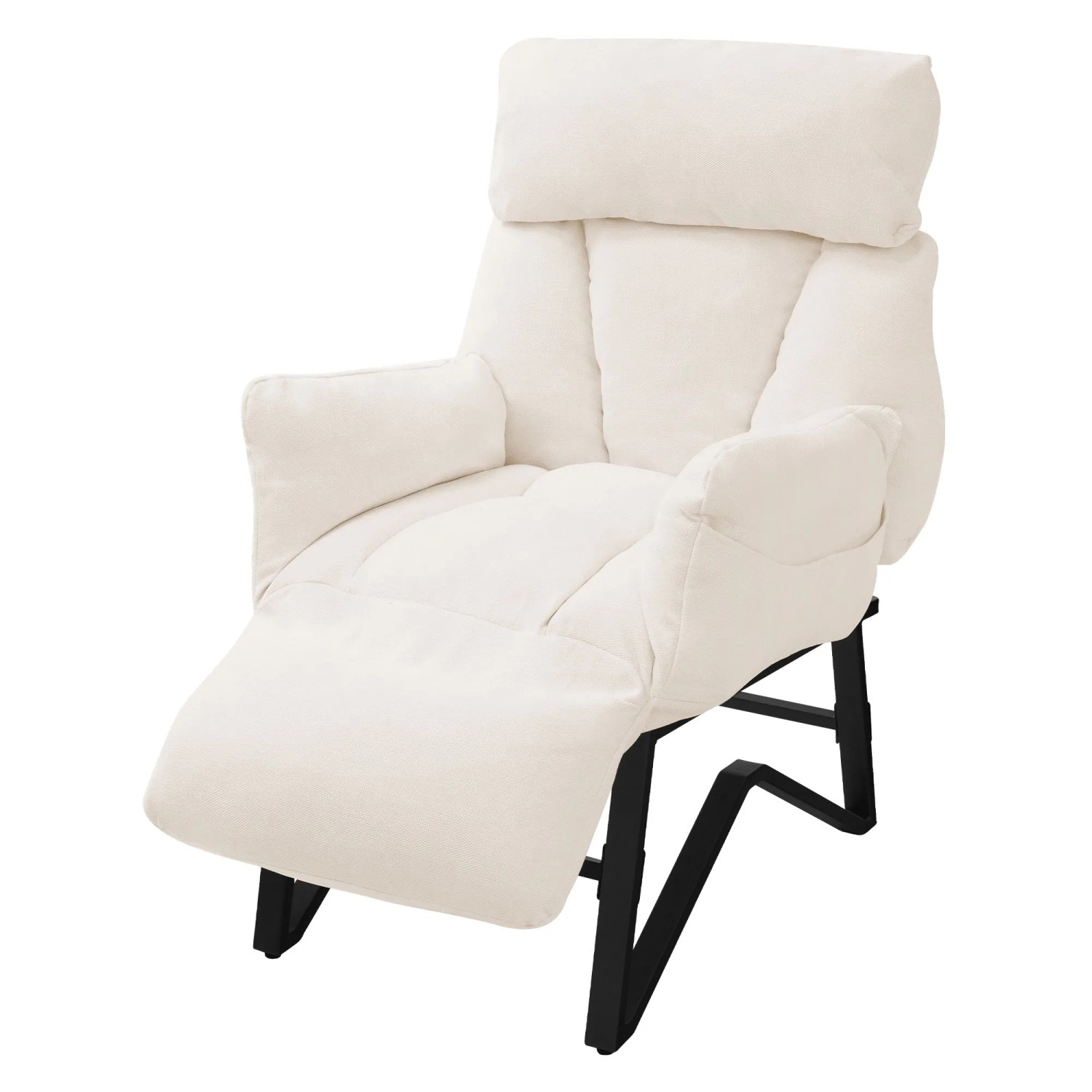 ML-Design Relaxsessel Beige Leinenbezug mit Armlehnen & Fußablage