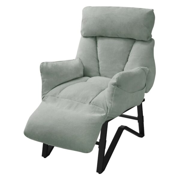 ML-Design Relaxsessel Grau-Grün Leinenbezug mit Armlehnen & Fußablage ML-Design Relaxsessel Grau-Grün Leinenbezug mit Armlehnen & Fußablage