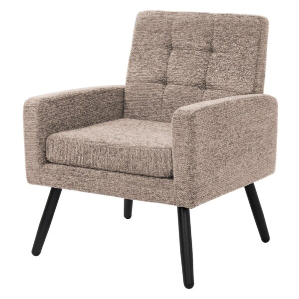 ML-Design Sessel Wohnzimmer mit Stahlbeinen und Webstruktur Relaxsessel 66,5x80x63,5 cm Braun