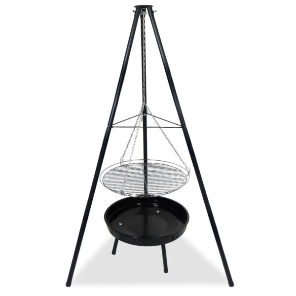 CCLIFE Schwenkgrill mit Grillrost und Feuerschale 166cm Hoch Drehbar Rutschfester Tragbarer