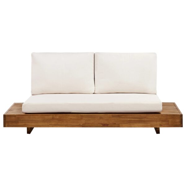 Beliani Gartensofa Heller Holzfarbton Weiss 68x167x70 Beliani Gartensofa Heller Holzfarbton Weiss 68x167x70