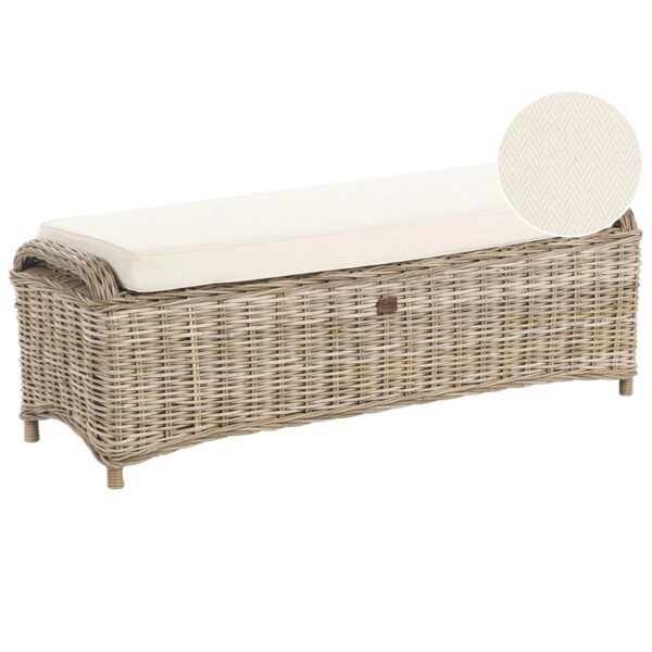 Beliani Gartenbank Naturfarben Weiss 47x140x49 Beliani Gartenbank Naturfarben Weiss 47x140x49