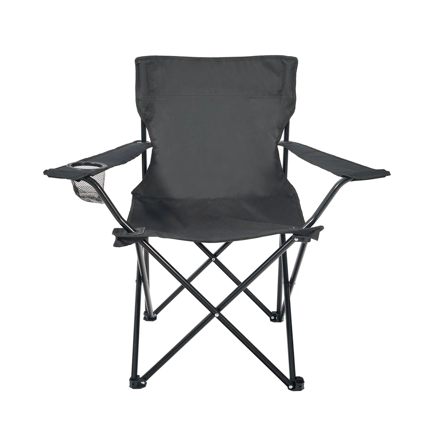 24Move Campingstuhl Faltstuhl Schwarz Getraenkehalter Tragetasche Outdoor Faltbar Max 100 kg Angerstuhl