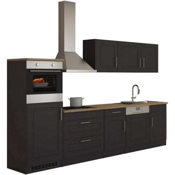Held Möbel Küchenzeile Rom 300 cm Landhaus Grau Matt mit E-Geräten Held Möbel Küchenzeile Rom 300 cm Landhaus Grau Matt mit E-Geräten