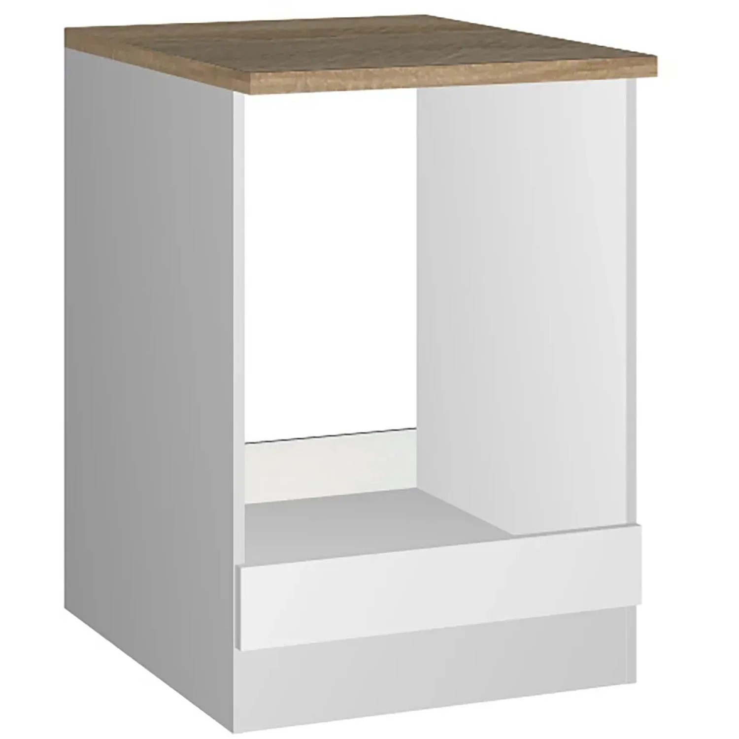 Held Möbel Küchen-Herdumbauschrank Mailand 60 cm Hochglanz Weiß/Weiß