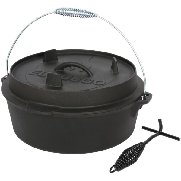 El Fuego Dutch-Oven Gusseisen 5,6, Deckel 1,7, Schwarz