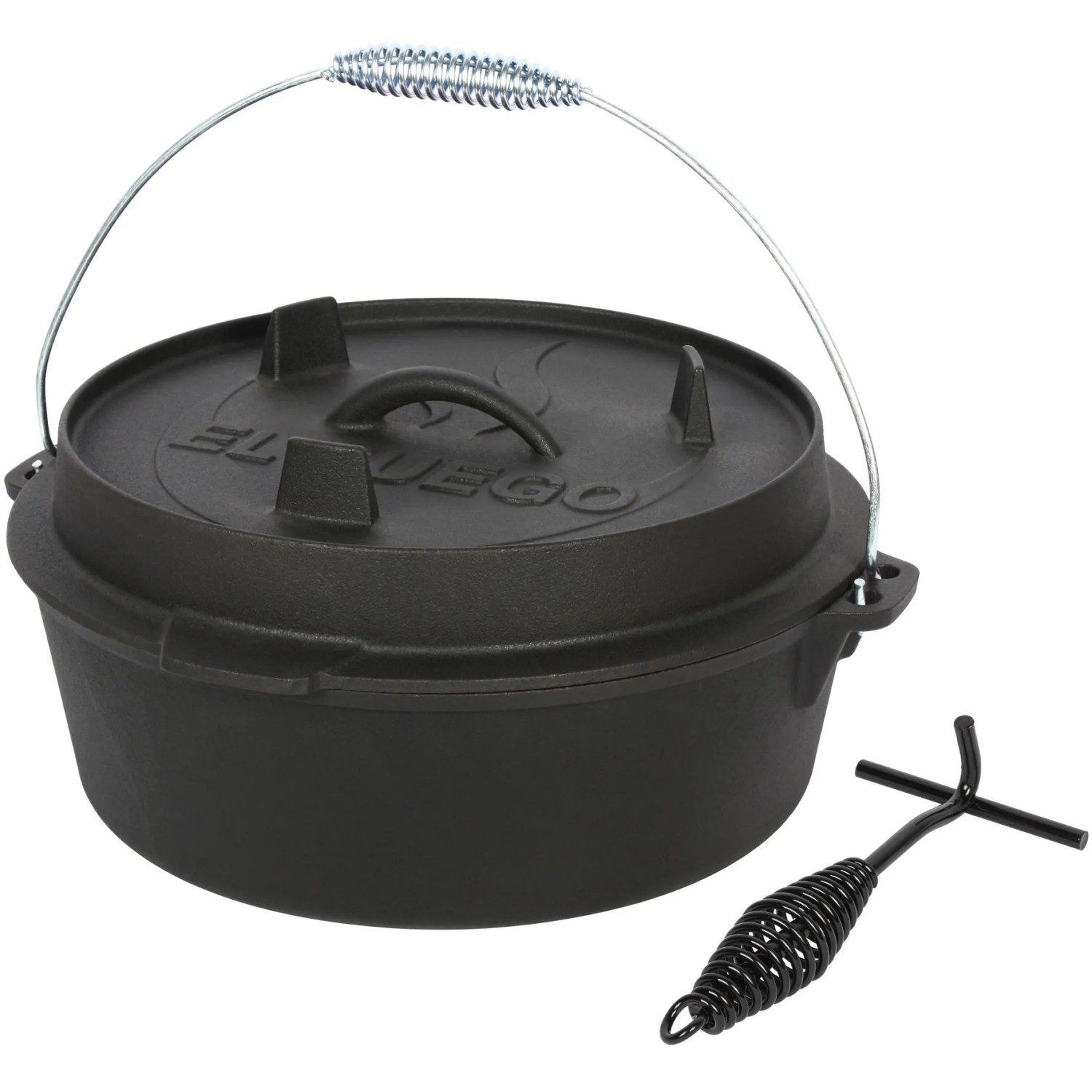 El Fuego Dutch-Oven Gusseisen 5,6, Deckel 1,7, Schwarz