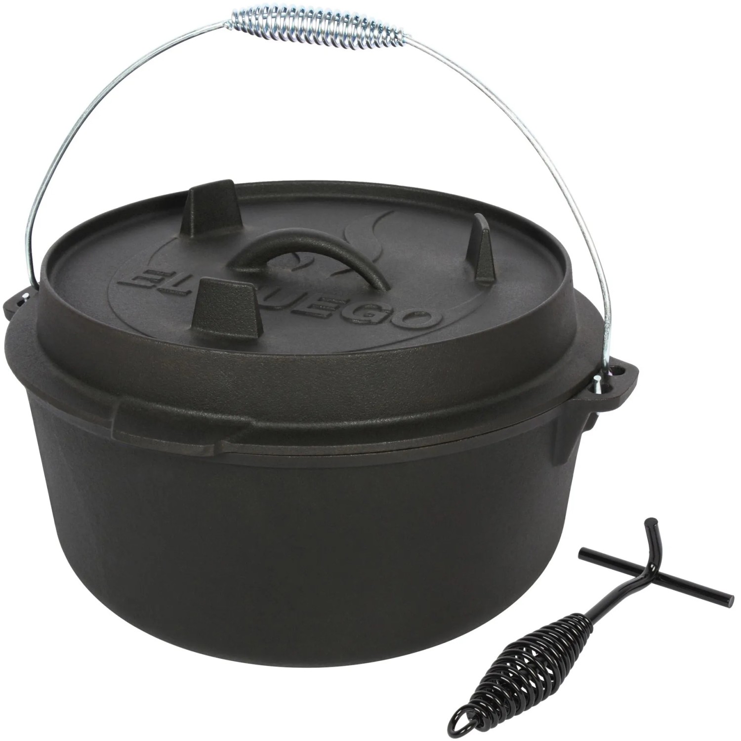 El Fuego Dutch-Oven Gusseisen 11,4, Deckel 2,2, Schwarz
