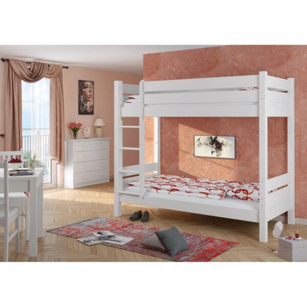 Erst-Holz Weißes Stockbett 80 x 200 cm Kiefer Massiv Nische 100 Teilbar Modell 16 ohne Zubehör Erst-Holz Weißes Stockbett 80 x 200 cm Kiefer Massiv Nische 100 Teilbar Modell 16 ohne Zubehör