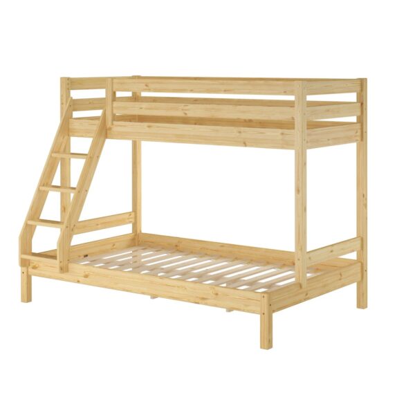 Erst-Holz Doppel Etagenbett 80 x 200 cm und 120 x 200 cm für Erwachsene Kiefer Modell 18 Rollrost inkl.