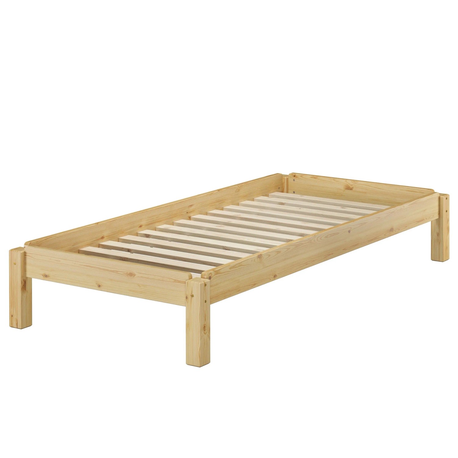 Erst-Holz Stapelbett Einzelbett Holzbett 80 x 190 cm Kiefer Massiv Modell 48 Rollrost inkl.