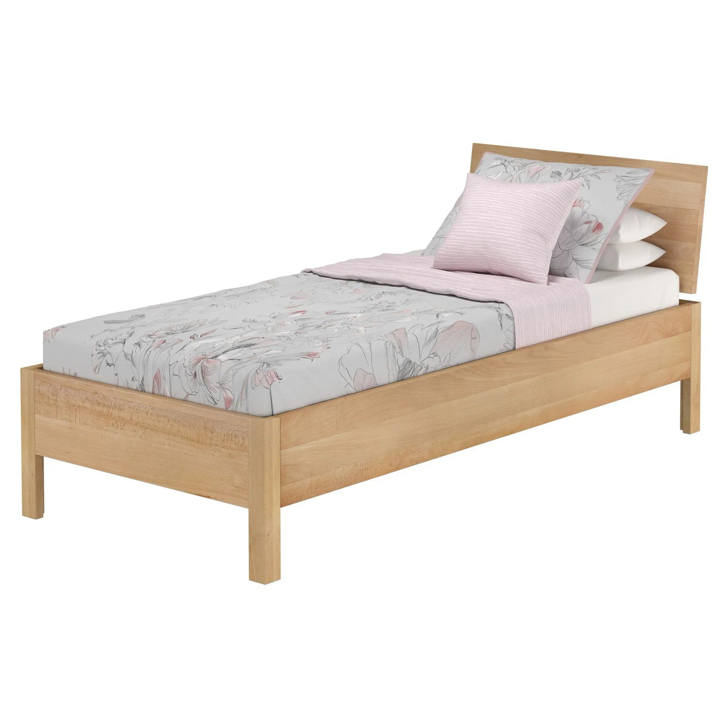 Erst-Holz Einzelbett Metallfrei 90 x 200 Massives Buchenholz Modell 93 Rollrost inkl.