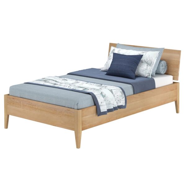 Erst-Holz Einzelbett Metallfrei 120 x 200 cm Massives Buchenholz Konische Füße Modell 94 ohne Zubehör Erst-Holz Einzelbett Metallfrei 120 x 200 cm Massives Buchenholz Konische Füße Modell 94 ohne Zubehör