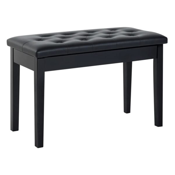 HOMCOM Klavierhocker Gummiholz Kunstleder Schwarz 76L x 36B x 50H cm