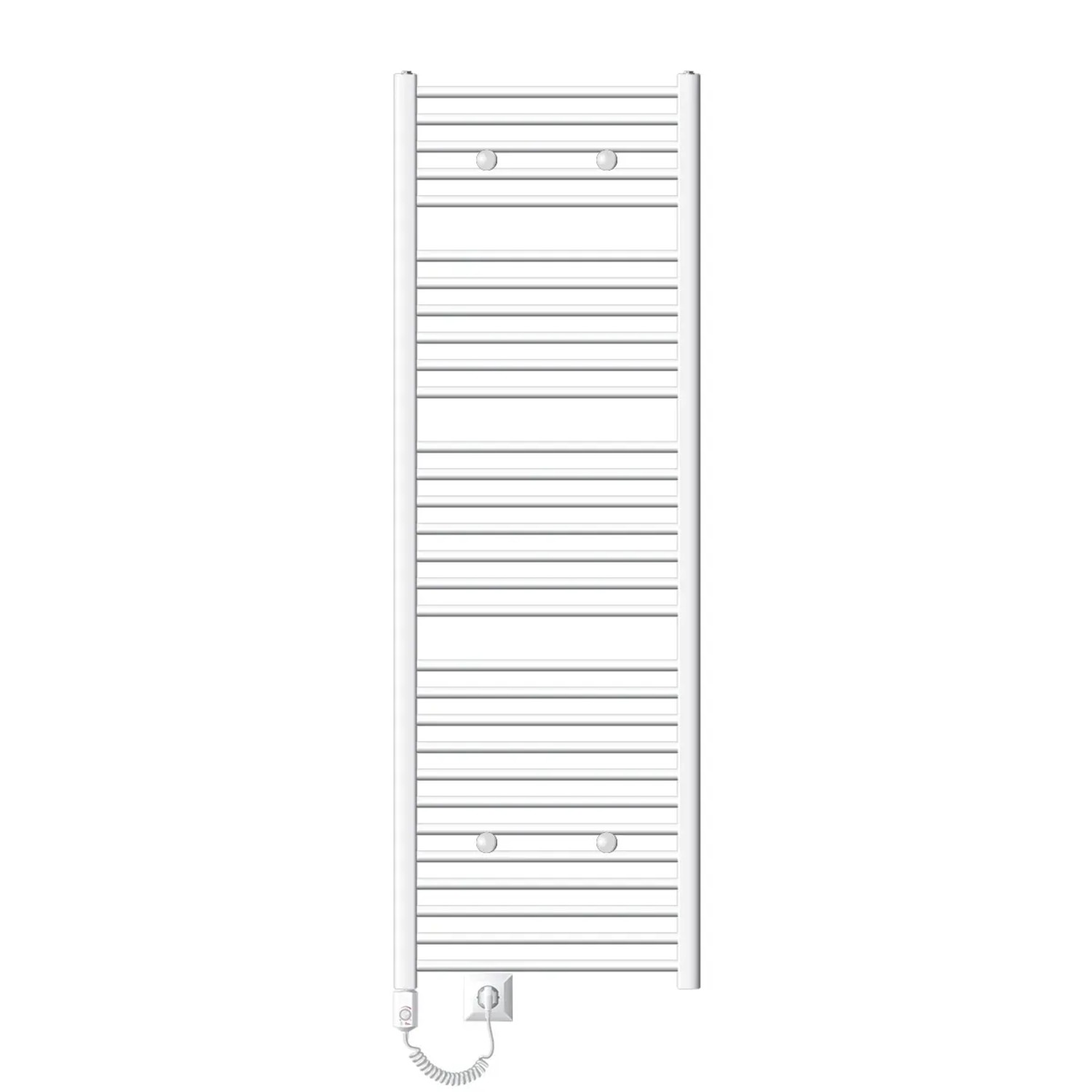 ECD Germany Badheizkörper Elektrisch mit Heizstab 900W 600 x 1800 mm Weiß Gerade