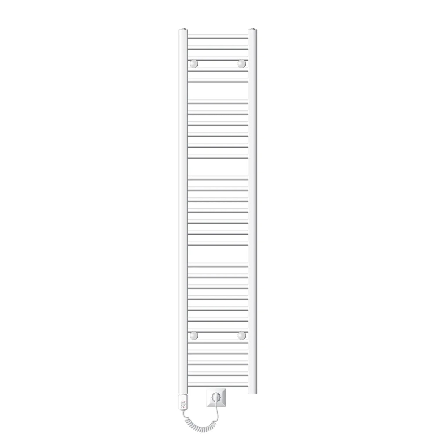 ECD Germany Badheizkörper Elektrisch mit Heizstab 1200W 300x1800 mm Weiß Gerade