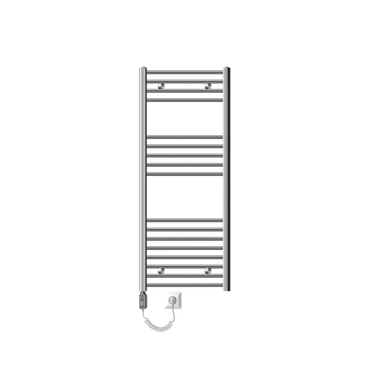 LuxeBath Badheizkörper Elektrisch mit Heizstab 1200W 50x120 cm Chrome Gebogen