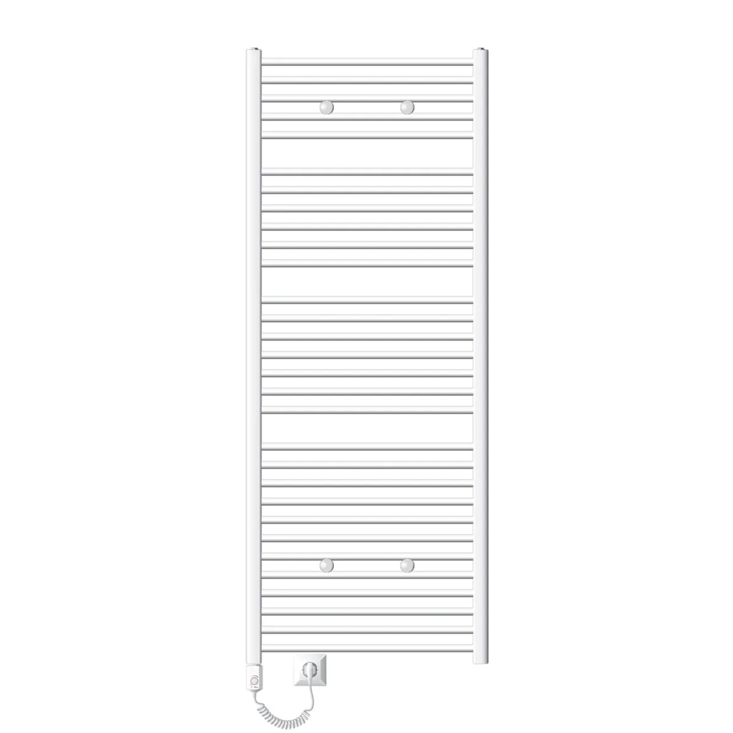 LuxeBath Badheizkörper Elektrisch mit Heizstab 1200W 750x1800 mm Weiß Gebogen