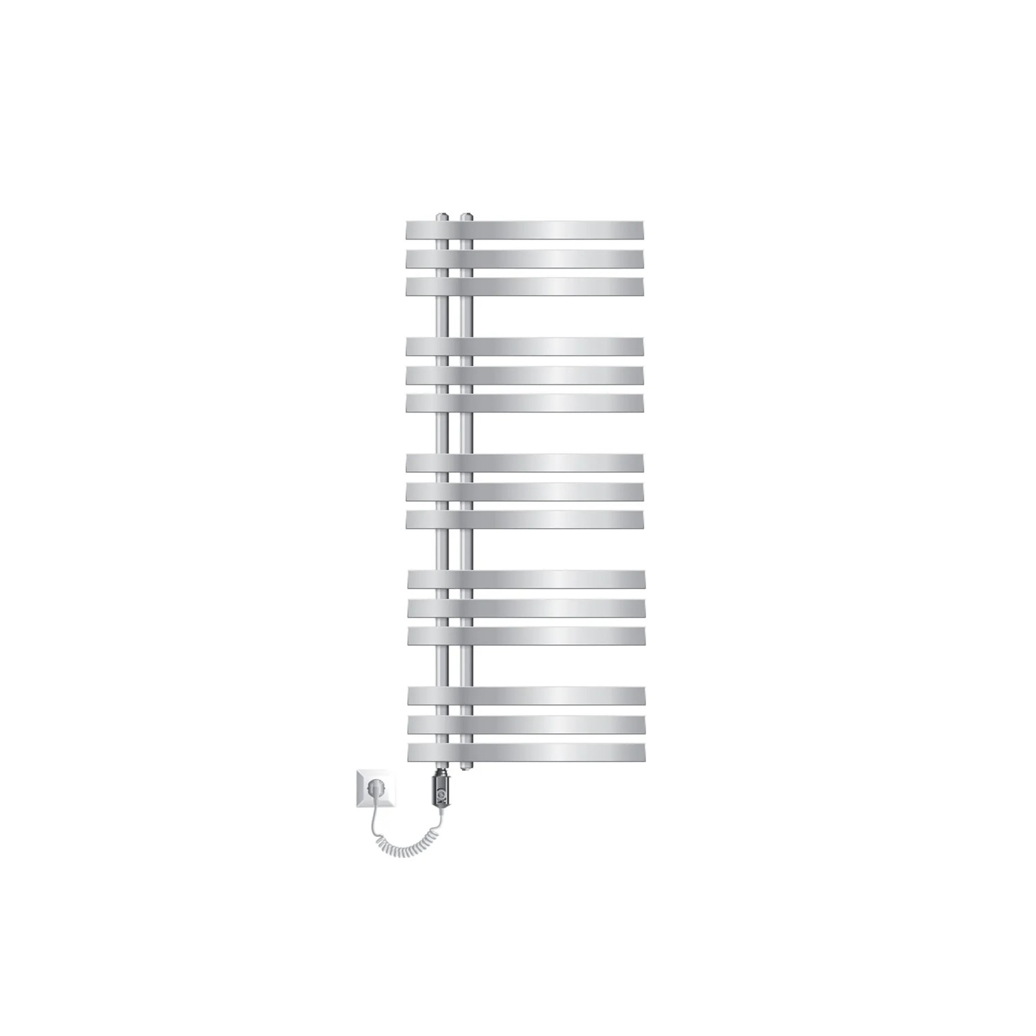 LuxeBath Iron EM Design Badheizkörper Elektrisch Heizstab 900W 50x120cm Chrom