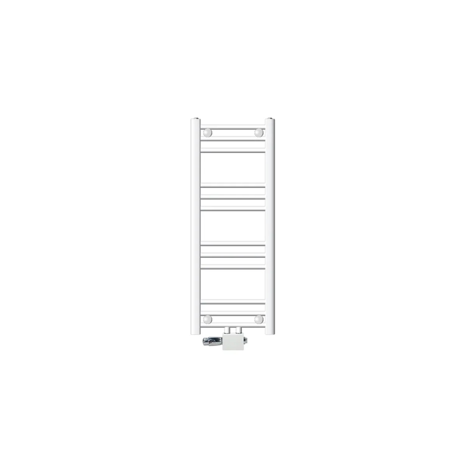 LuxeBath Badheizkörper 300 x 800 mm Weiß Gerade mit Thermostat Universal Eck