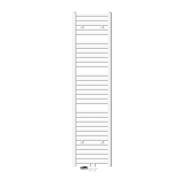 LuxeBath Badheizkörper 400x1800 mm Weiß Gerade mit Thermostat Durchgang Boden