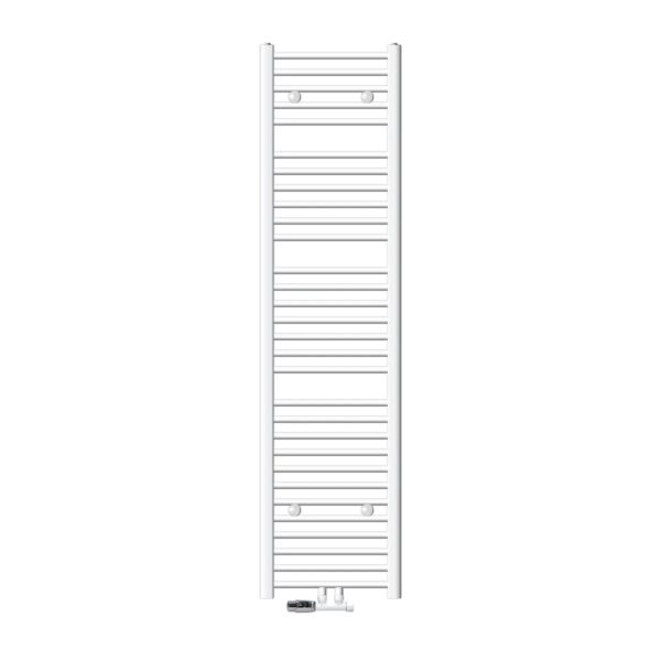 LuxeBath Badheizkörper 400x1800 mm Weiß Gerade mit Anschlussgarnitur Eck