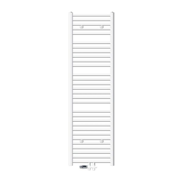 ECD Germany Badheizkörper 500x180 mm Weiß Gerade mit Anschlussgarnitur Durchgang