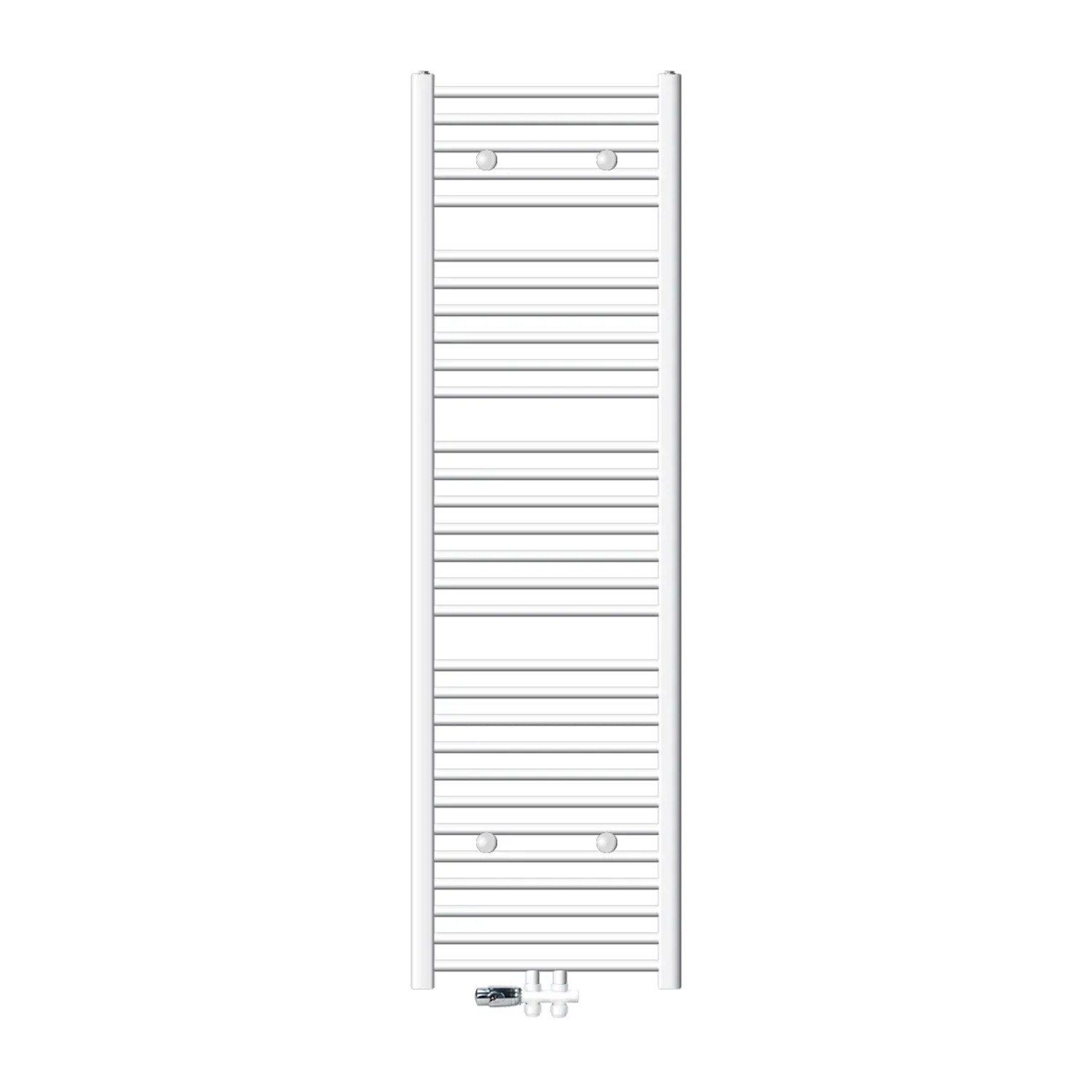 ECD Germany Badheizkörper 500x180 mm Weiß Gerade mit Anschlussgarnitur Durchgang
