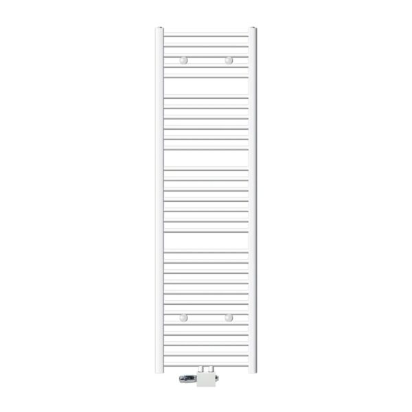ECD Germany Badheizkörper 500 x 1800 mm Weiß mit Anschlussgarnitur Universal Eck