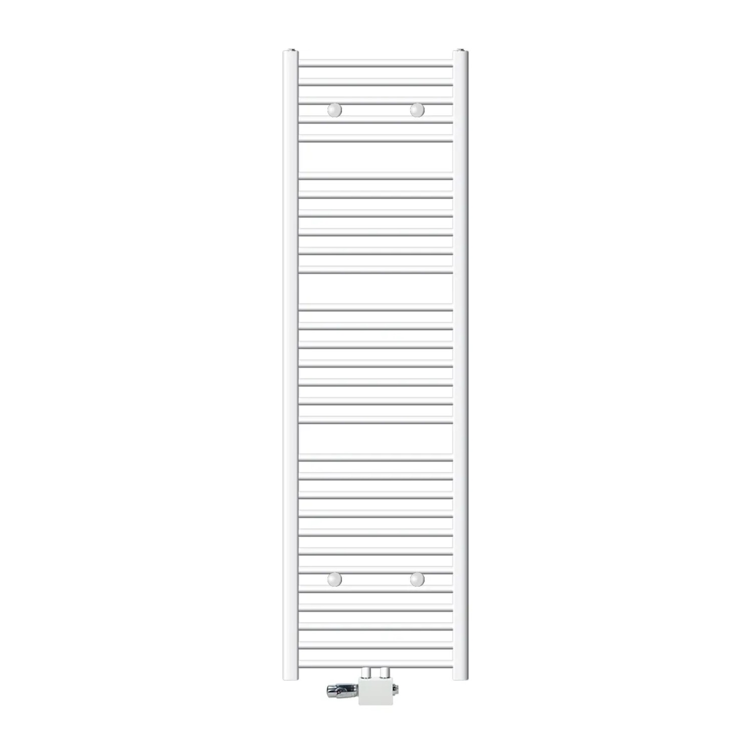 ECD Germany Badheizkörper 500 x 1800 mm Weiß mit Anschlussgarnitur Universal Eck